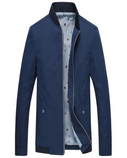 

fashion mens varsity jacket stand collar solid male business jacket navy blue slim and coats quality windbreakers for men3194708, Black;brown