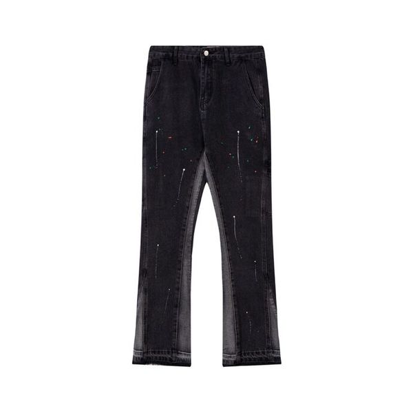 

men's plus size pants street hip hop high street men's jeans slim fit elastic feet trousers with broken holes fashion trend star s, Black;brown