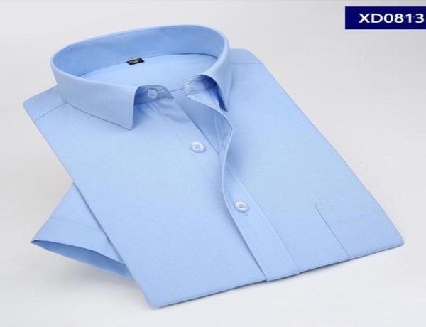 

pure color plus size 5xl 6xl 7xl 8xl business casual easycare dress short sleeve shirt men soft comfortable 110kg 120kg 130kg14075992, White;black