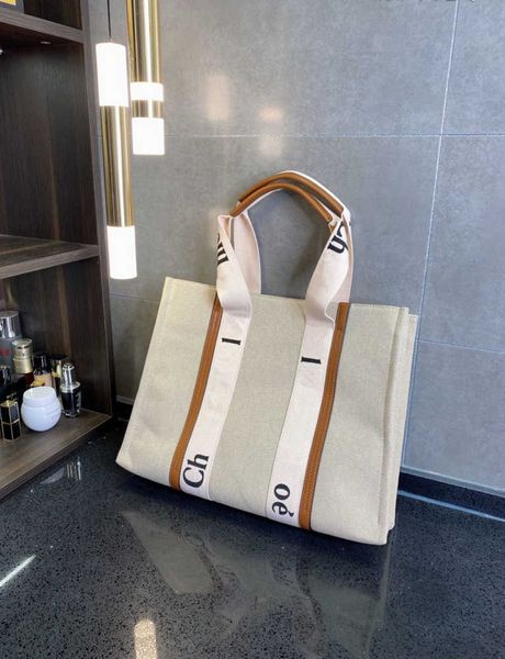 

5a women handbags woody tote shopping bag luxury designer handbag classic canvas raffia large beach bags travel crossbody summer shoulder wa