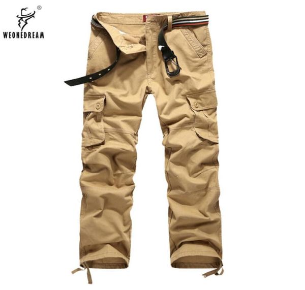 

wholeweonedream 2016 men cargo long pants army khaki black multi pockets casual easy wash male spring autumn pants plus size 2276602