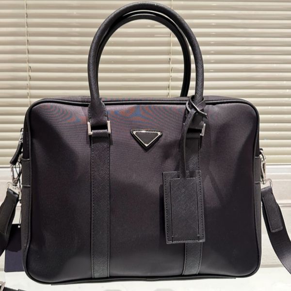 

5a brand designer bag men's formal briefcase nylon cross pattern material lightweight computer bag luxury handbag one shoulder bag comm