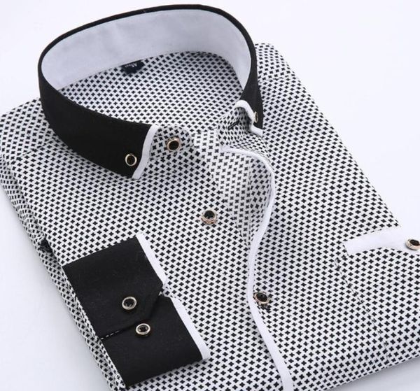 

fashion men shirts long sleeve mens dress shirts cotton white black shirt men shirt plus size slim fit homme9389242