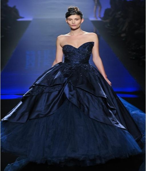 

ball gown evening dress 2017 sleeveless cascading ruffles events formal europe women miss world strapless club night clothes eveni6162449, Black;red