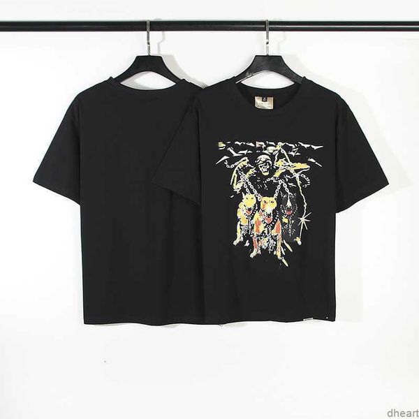 

men's loose t-shirt american painted graffiti letters high street short sleeve men's and women's same style couple beach hell, White;black