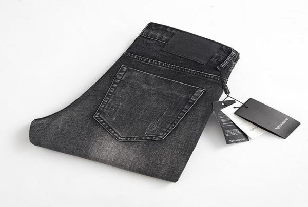 

autumn men039s jeans slim elastic italy eagle fashion business trousers classic style winter denim male pants2845906, Blue