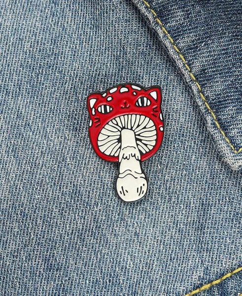 

cat face mushroom enamel pins custom animal plant brooch bag clothes lapel pin badge cartoon jewelry gift for kids friends4199149, Gray