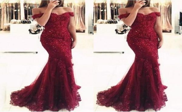

new elegant off the shoulder beaded mermaid mother dresses short sleeves lace appliques floor length formal evening prom custom ma4733433, Black;red