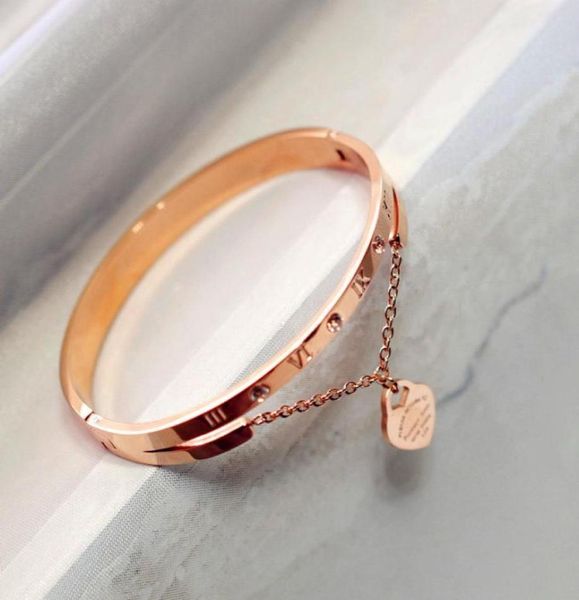 

fashion rose gold doublelayer love pendant titanium steel bracelet women039s classic bracelet does not fading color 19812335764173, White