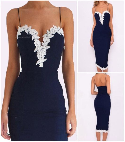 

women bodycon strappy vneck lace flower evening party ladies midi dress2801382, Black;gray
