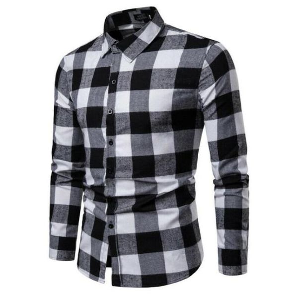 

plaid shirt 2020 new autumn winter flannel red checkered shirt men shirts long sleeve chemise homme cotton male check shirts9295207, White;black