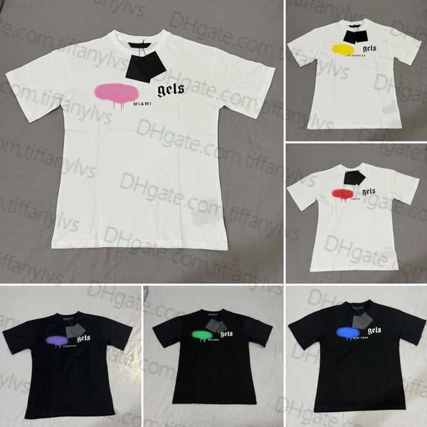 

ss designer of luxury t-shirt brand angels t shirt pa clothing spray letter short sleeve spring summer tide men and women tee, White;black