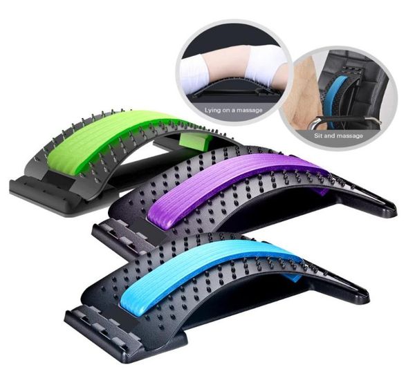 

back stretch equipment massager massageador magic stretcher fitness lumbar support relaxation spine pain relief health care3723738