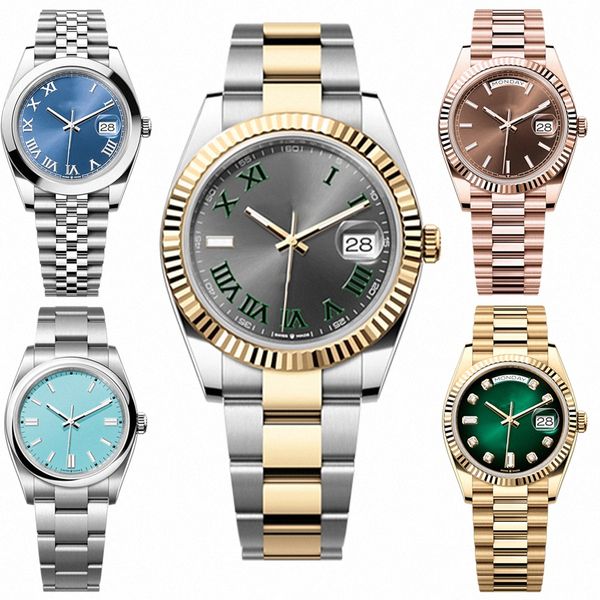 

watches mens designers datejust rose gold womens daydate automatic oyster movement reloj lujo horloge homme wristwatch femmes uhren m4vy#, Slivery;brown