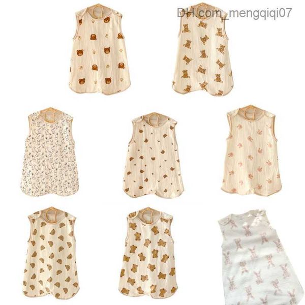 

pajamas y55b baby sleeping bag wearable vest summer printed sleeping bag suitable for boys and girls breathable 4-layer cotton quilt z230810, Blue;red