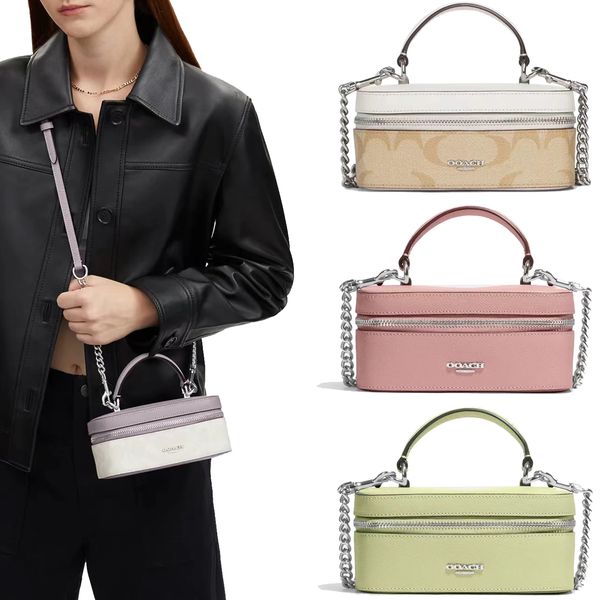 

vanity trunk box lunch bag cross body makeup toiletry clutch bags handle satchel luxurys designer cosmetic hand bag leather fashion women me