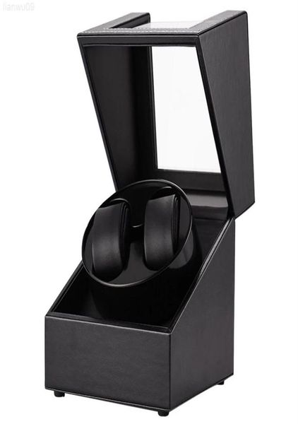 

pu winder box motor shaker holder automatic mechanical silent box usb charging double save box j220825 j220906241w8182388, Black;blue