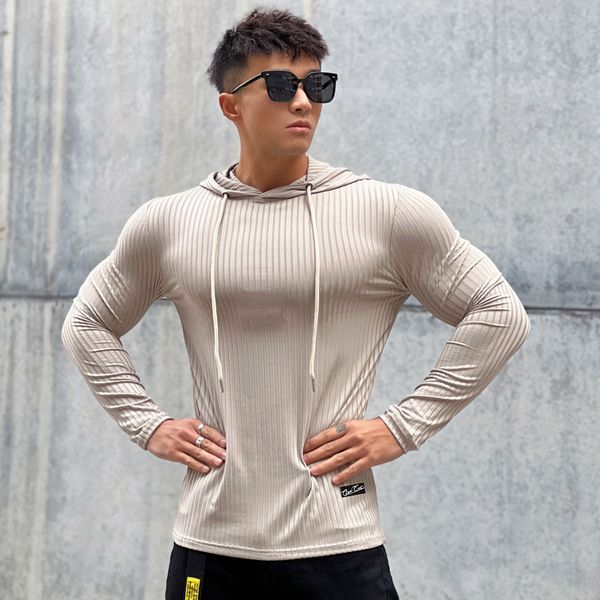

mens hoodies sweatshirts spring and autumn style fitness sports clothing outdoors training knitted long sleeve hoodie hooded pullover m3 xl, Black