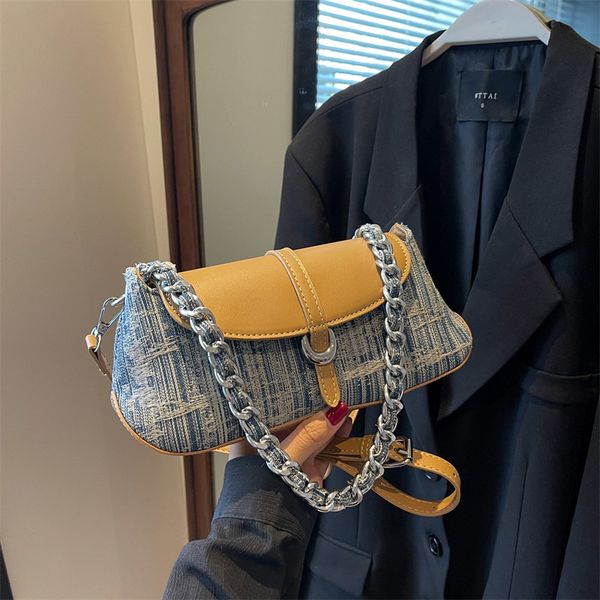 

evening bags designer shoulder bags for women 2023 trends fashion underarm bag lady chain handbags and purses denim simple crossbody 230809