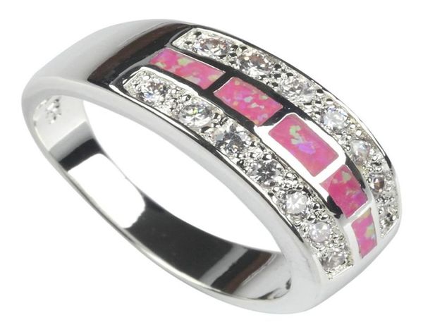 

shunxunze explosion models pink opal engagement wedding jewelry rings for men and women charms drop rhodium plated r602 si3190149, Silver