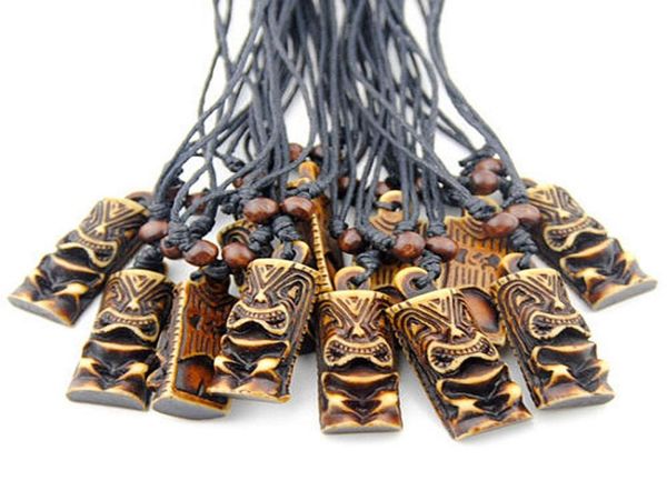 

fashion jewelry whole lot 12pcs imitation yak bone carved new zealand maori tiki totem men pendant necklace amulets drop shipp1482549, Silver