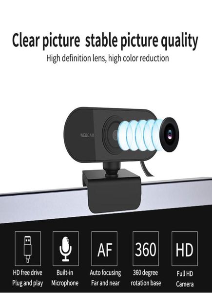 

1080p full hd webcam with microphone pc lapcomputer rotatable usb web camera for video calling gaming conference online classe7650601