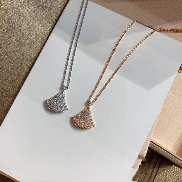 

women's necklace fashion high brand china full diamond skirt inset full zircon necklace sterling silver material