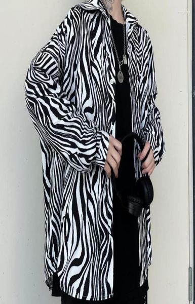 

men039s casual shirts men039s hiphop zebra print longsleeved shirt couple men long sleeve harajuku japanese fashion8986362, White;black