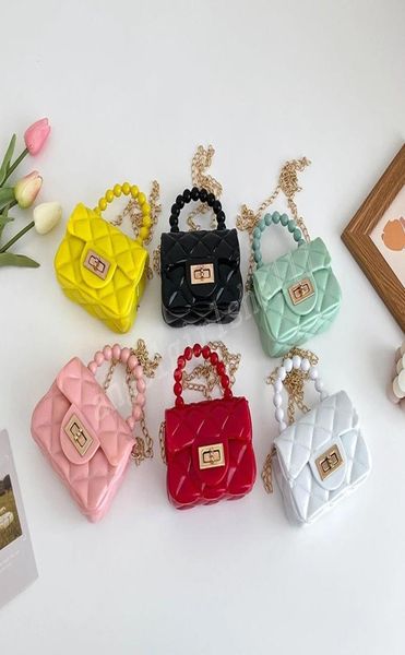 

children039s mini clutch bag cute pvc jelly crossbody bags for girl coin pouch kids party pearl hand bag tote baby purse1378055, Black
