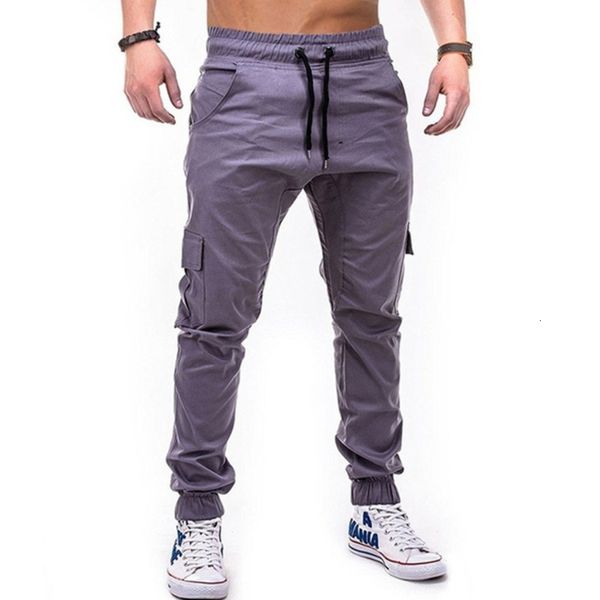 

mens pants men multipocket splice jogger male loose waist laceup sports pencil trousers four seasons casual woven fabric sportswear 230810, Black