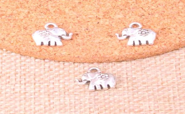 

84pcs charms elephant flower 1212mm antique making pendant fitvintage tibetan silverdiy handmade jewelry1591240, Bronze;silver