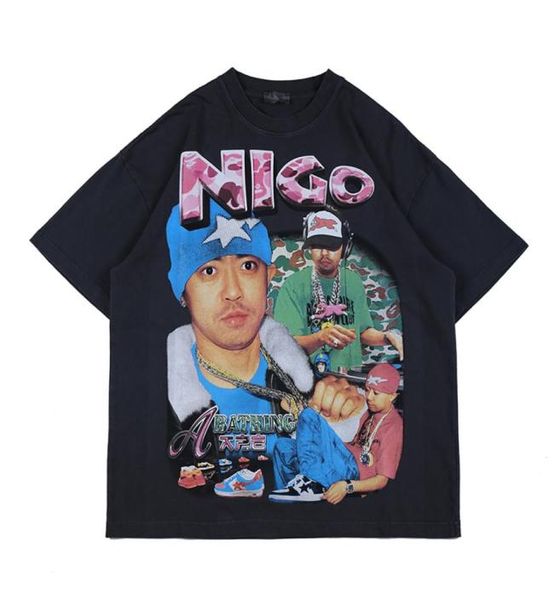 

two sides print rappers fashion design t shirt tee spring summer skateboard men women high streetwear oversize casual tshirt2691915681903, White;black