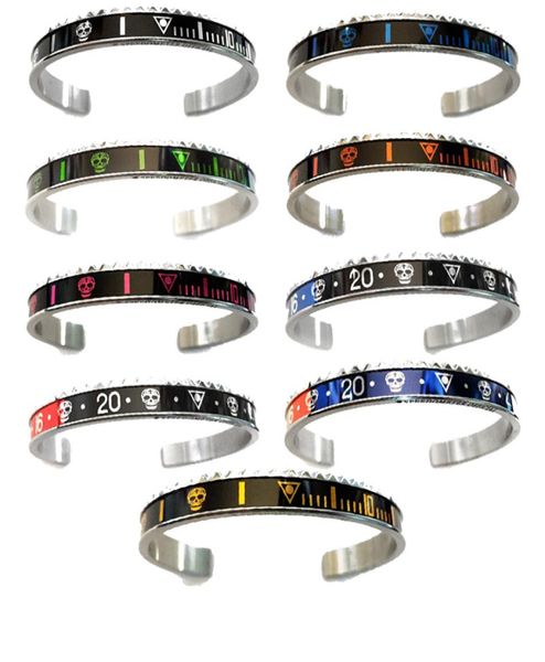 

sport running beach bangle skull stainless steel bangles motorcycle car style cuff bracelet for women men gift sp042925198, Black