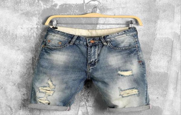 

plus size 2740 summer denim shorts male jeans men jean shorts skate board harem men jogger ankle ripped wave71013319230948, Blue