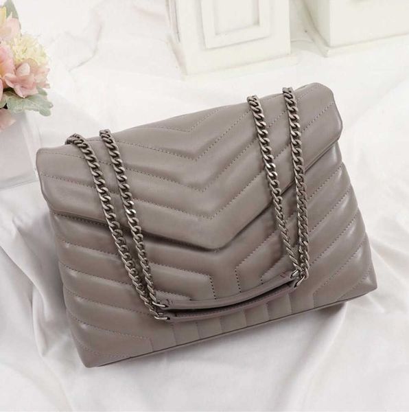 

5a designer handbags square fat loulou chain bags real leather women's bag large-capacity shoulder quilted messenger fashion goes with