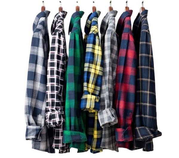 

custom color long sleeve flannel plaid shirt for men yarn dyed cotton woven button up2109454, White;black