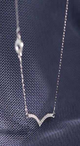 

925 silver sunset seagull simple line arc circle geometry flash diamond plated white gold neckle collarbone chain female q01277195350