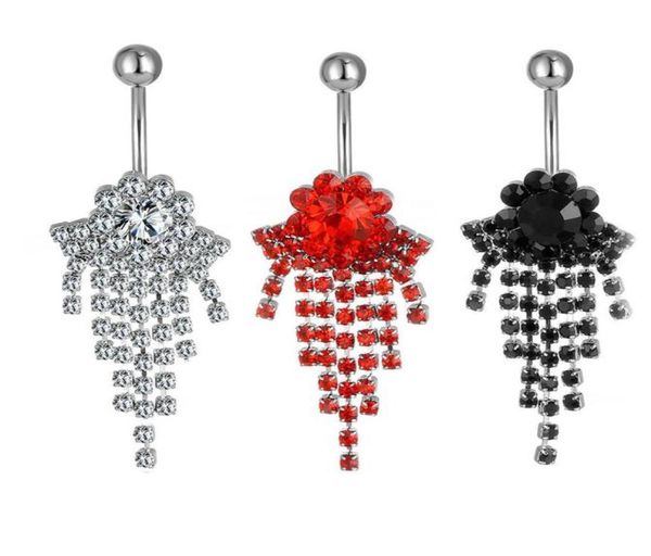 

d0338 flower belly navel button ring mix colors01234568042247, Silver
