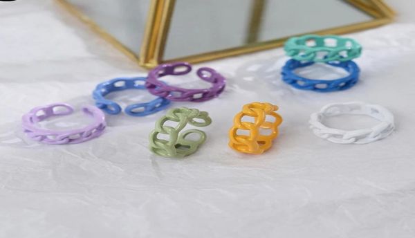 

trendy colorful transparent geometry arc circle pattern hollow rings for women girls jewelry gifts1584909, Silver