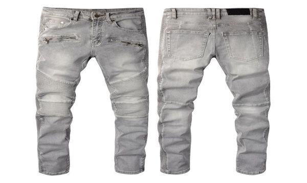 

fashion jeans mens designer skinny rip 2022 skull biker for man gray denim distress cult rapper distress street plus size light bl7193608, Blue