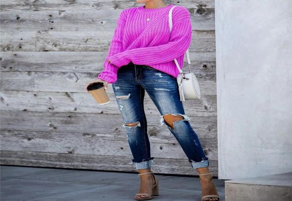 

women039s sweaters holiday boho autumn winter oneck pullover 2022 women solid slim basic jumper knitwear knitted sweater cloth7879212, White;black