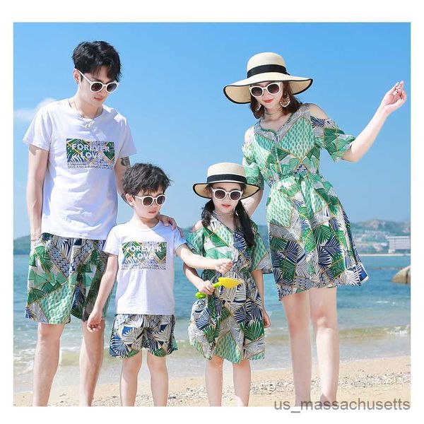 

family matching outfits family matching outfits summer beach mother daughter floral fashion dress dad son t-shirt shorts holiday couple outf, Blue