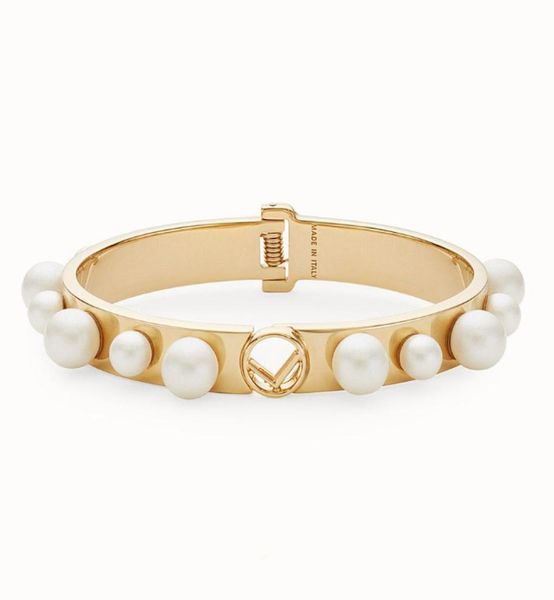 

luxury designer bracelet for womens brand classic letters fashion gold bracelets pearl bangle silver diamond jewelry 2274223, Black
