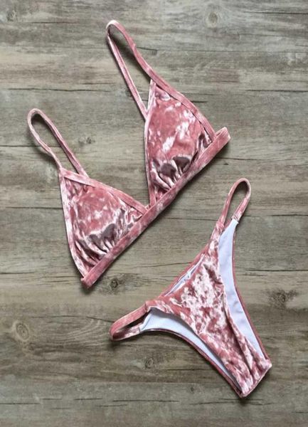

velvet bikini set 2020 women swimsuit monokini bodysuit swimming suit bathing suits swim halter thong beach swimwear bathers3105212