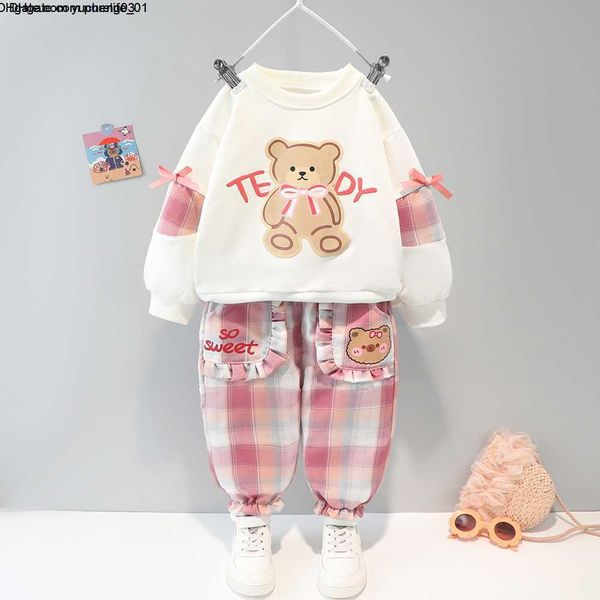 

spring autumn kids clothing sets baby girls clothes set plaid pants princess girl outfit, White
