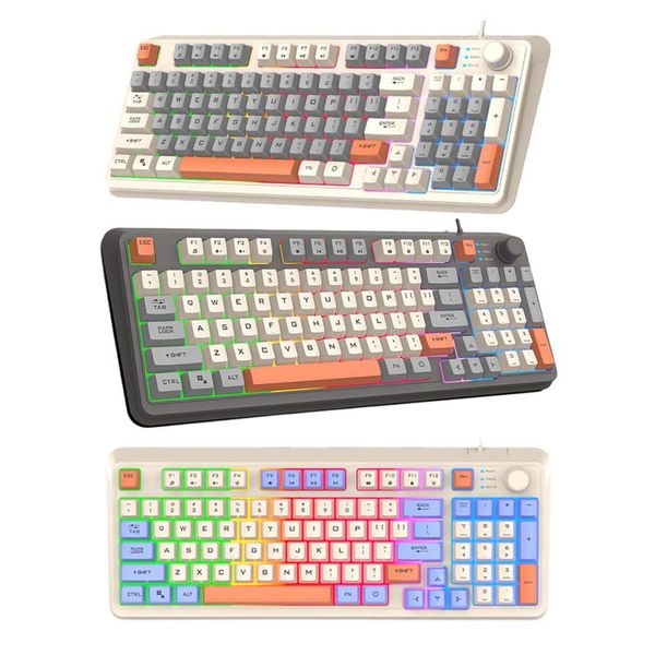 k82 mechanical gaming keyboard rgb light gamer keypad 94keys usb port hotswap wired keypad for notebook laptop desktop