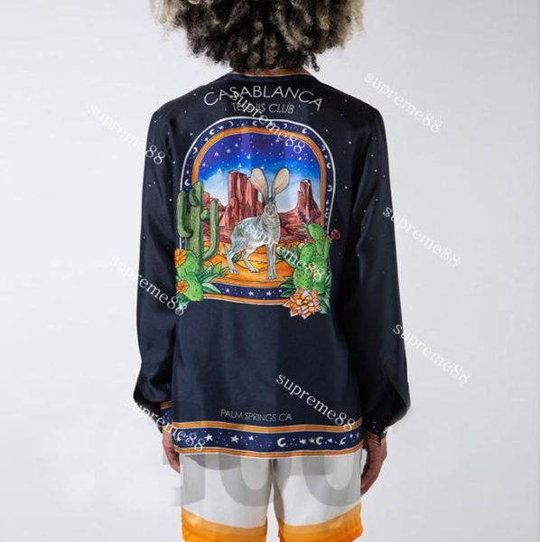 

23ss designer tennis cb shirts starry rabbit cactus men and women hawaiian long sleeve shirt nc button up shir2075835, White;black