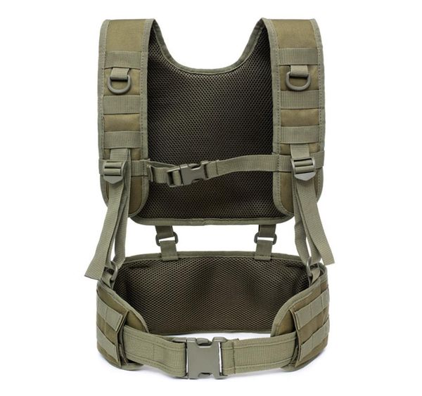 

outdoor training tactical padded battle belt detachable suspender straps combat duty belt with comfortable pads whole2722735, Black;gray
