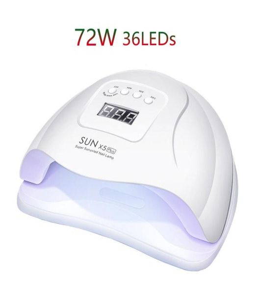 

72w uv led nail lamp electric nails dryer 36 leds fast drying gel polish motion sensor manicure salon machine3988780
