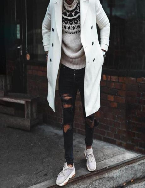 

white winter trench men coats casual slim double breasted mens jacket warm long oversize overcoat england style coat jackets294k981771520, Black